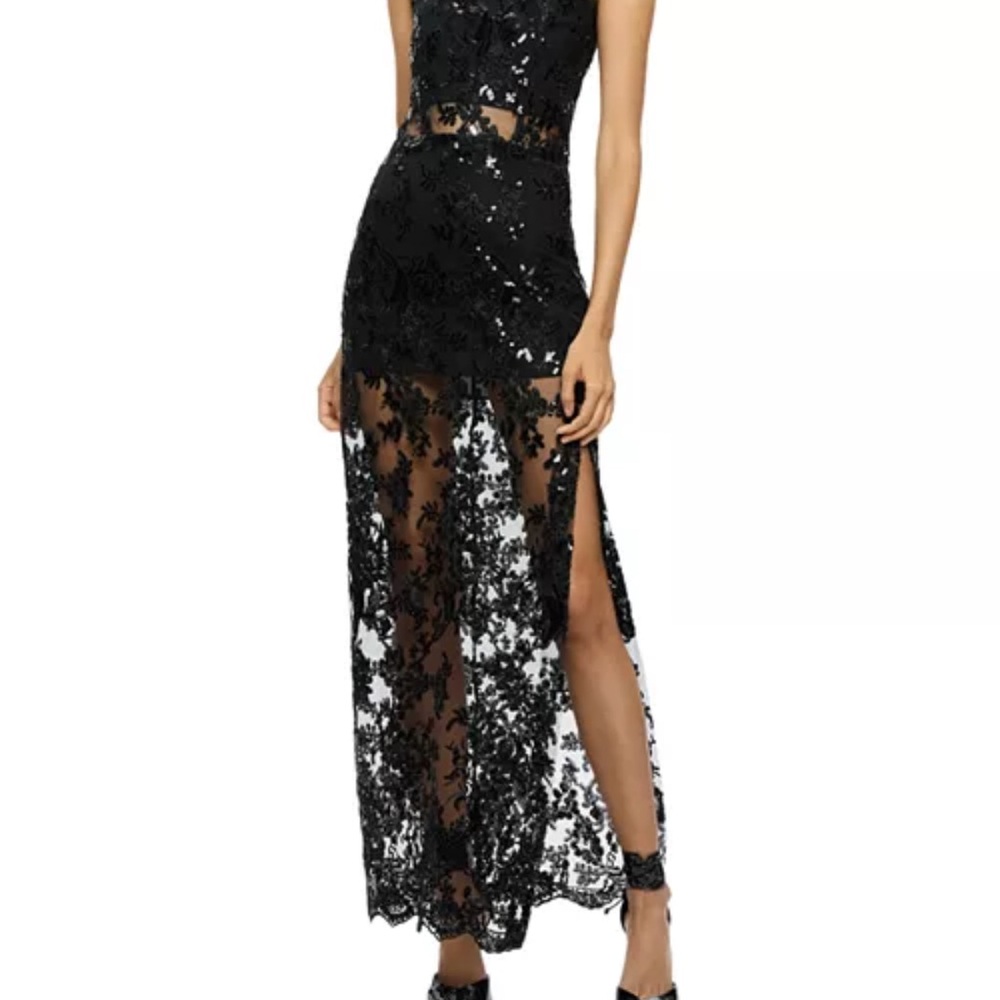 Elegant Black Lace Evening Dress - Picture 3 of 6